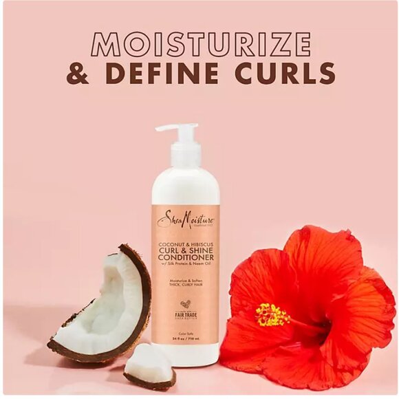Shea Moisture Coconut & Hibiscus Shampoo & Conditioner, 24 floz., 2pk Sealed Box - Picture 6 of 9